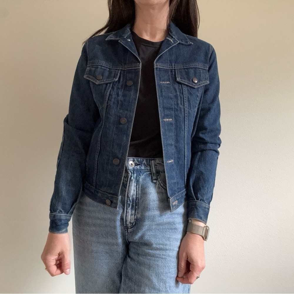 Vintage Calvin Klein Denim Jean Jacket Made in USA Dark Wash M